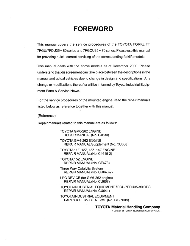 Toyota forklift repair manual pdf free download